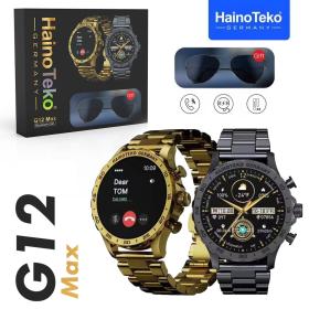 Haino Teko G12 Max Smartwatch avec 3 Bracelets et Lunettes ساعة ذكية فخمة مع  3 اساور + هدية نظارة شمسية 